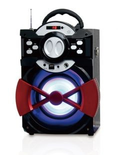 Lautsprecher Conceptronics 20 Watt Wireless Bluetooth Party tragbarer Aktiv-Bluetooth-Lautsprecher, Schwarz, Rot