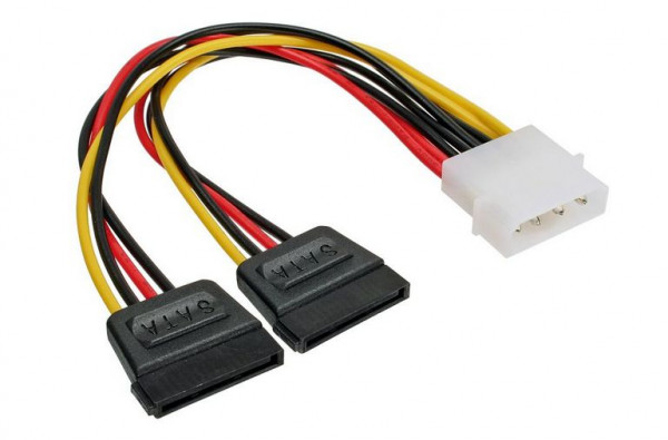 Stromversorgungs-Adapter 13,3 cm auf 2xS-ATA 15cm SATA