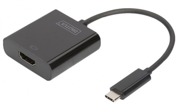 USB-Adapter USB-C an HDMI bis 4K Digitus DA-70852 Anschluss von Monitor am USB 3.1 Port, Plug and Play
