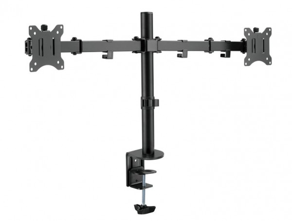 Monitor-Tischhalterung für 2 Monitore Logilink passend für 17-32'' Monitore, max. 8kg pro Arm, Schwarz