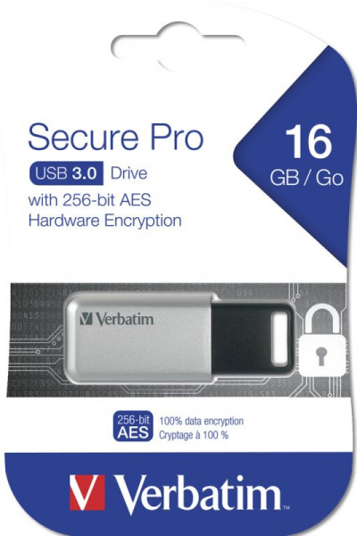 USB-Stick (USB 3.0)  16 GB Pen Drive 256-Bit-AES Speicher in Stiftform mit USB-Anschluß inkl. Verschlüsselung