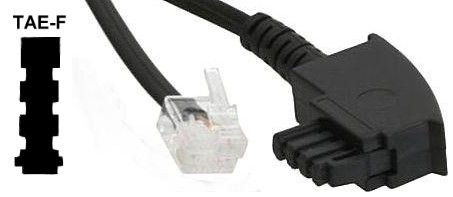 TAE-F Kabel für DSL Splitter  3m TAE-F-Stecker an Western 6/2 DEC Stecker