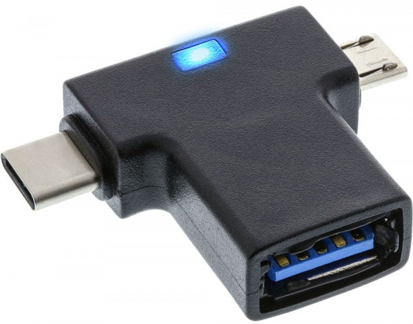 USB-Adapter 3.1 OTG C-Stecker und Micro-USB an A-Buchse USB 3.1/2.0 OTG T-Adapter