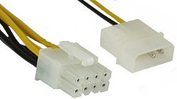 Stromversorgungs-Adapter 13,3 cm an 8polig Mainboard ca. 28 cm, oem 26630