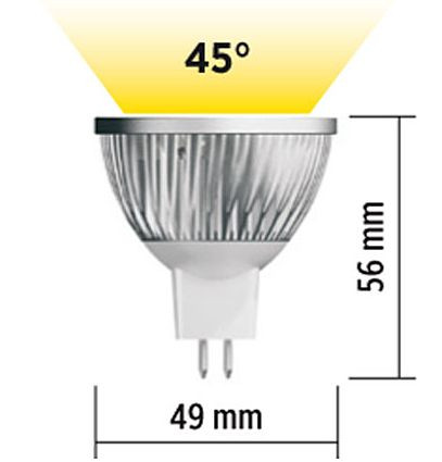 LED Strahler GU5.3 4 W businessweiss 4000K 320 Lumen Leuchtmittel dimmbar, Lichttemperatur 4000 Kelvin