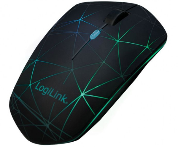 Maus LogiLink optische 3D Bluetooth Maus beleuchtet schwarz für Linkshänder und Rechtshänder geeignet