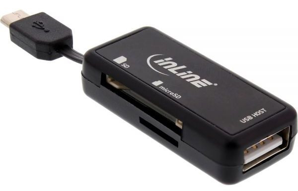 Card-Reader OTG Dual Flex für SD und microSD mit USB-Buchse und 2 Kartenslots