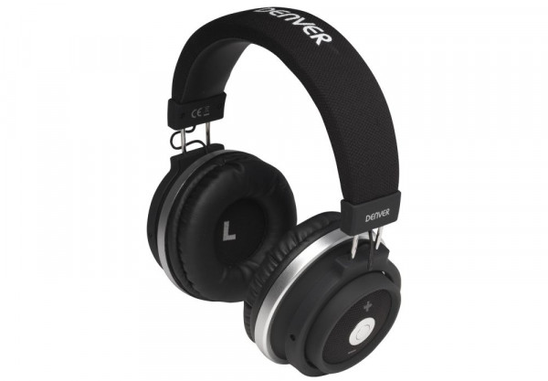 Headset DENVER BTH-250 Schwarz mit Mikrofon, ohrumschließend Stereo-Kopfhörer, kabellos, Bluetooth 4.2