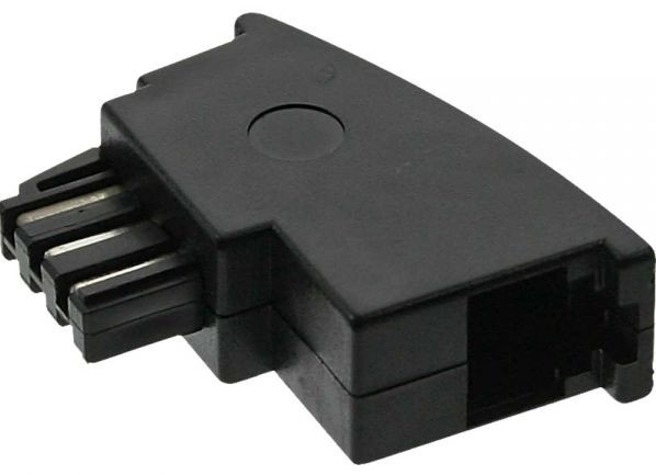 Adapter TAE-F Stecker auf RJ11 Buchse für Import-Telefone
