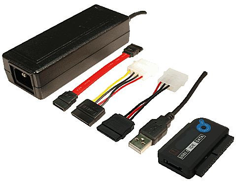 USB-Adapter an IDE/SATA Logilink AU0006D um Festplatten etc. direkt an USB anzuschließen, Konverter