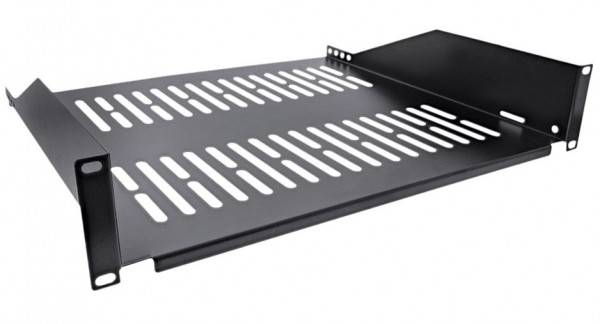Fachboden 48,3 cm 2 HE 400mm tief Schwarz bis 20 kg RAL 9005 schwarz
