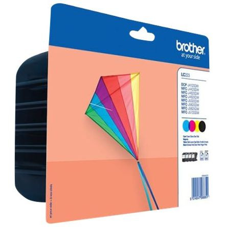 Tinte Brother LC-223 4er Multipack für ca. 550 Seiten, schwarz/cyan/magenta/yellow