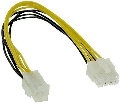 Stromversorgungs-Adapter 4polig Buchse an 8polig Stecker Stromadapter intern, 20cm, oem 26633