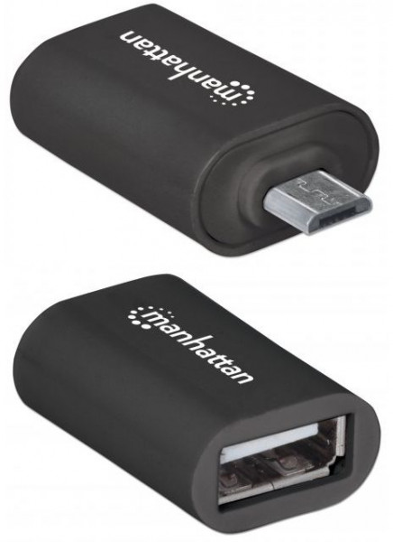 USB-Adapter 2.0 Micro-B-Stecker am A-Buchse Manhatten 406192 OTG Micro USB-Stecker
