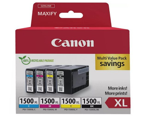 Tinte Canon PGI-1500XL C/M/Y/BK 4er Multipack je Farbe eine XL-Tinte enthalten, oem 9182B004