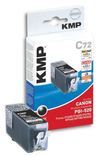 Tinte Canon PGI-520bk schwarz für MP540/MP980 komp. KMP C72 black pigment, 19ml