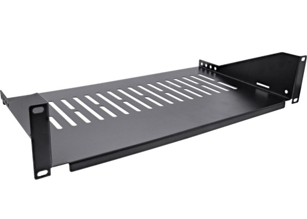 Fachboden 48,3 cm 2 HE 250mm tief Schwarz bis 20 kg RAL 9005 schwarz