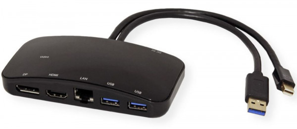 USB-Docking-Station Value Mini DP USB & DP an 2xUSB 3.0, HDMI, DP, LAN