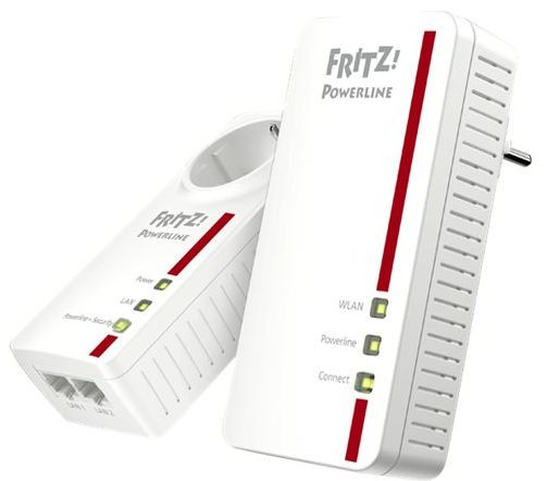 dLAN-Adapter FRITZ!Powerline 1260E WLAN AC1200 Set Gigabit-LAN über Stromleitung, 1x ohne integrierte Steckdose
