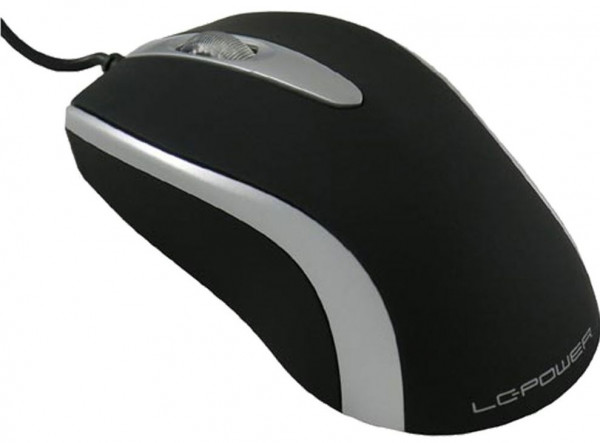 Maus LC-Power LC-m709BS optisch Schwarz/Silber USB 1.5m optische Abtastung, 1000 dpi, zwei Tasten und Tast-Scrollrad