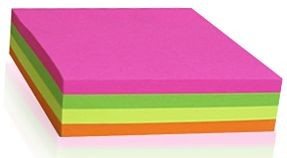 Haftnotiz 76x76 mm 4x80 Blatt Neon-Würfel KOREX/Radex Umverpackung: 12 Stück