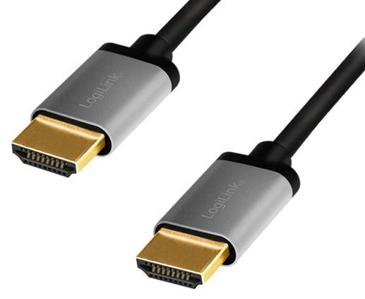 Monitor-Kabel HDMI-HDMI S-S  2m 4K/60Hz ALU Logilink 2x HDMI-Stecker, mit Ethernet, vergoldet, Dreifachisolierung