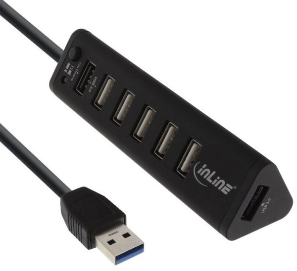 USB-Hub (USB 3.0) 1xUSB3.0, 6x USB 2.0 USB-Verteiler ohne Netzteil (ist optional)