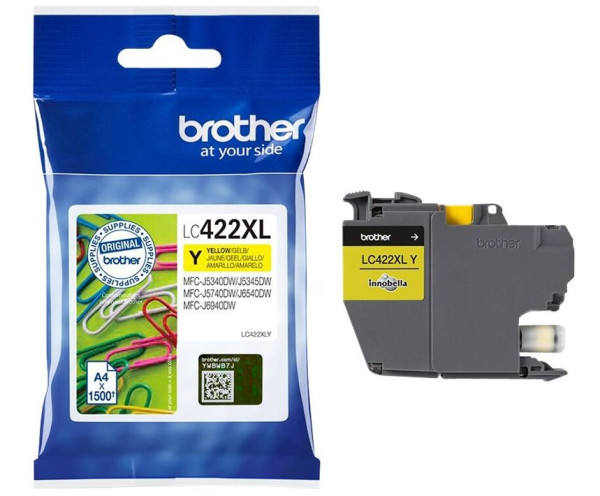 Tinte Brother LC-422XLY Yellow für je ca. 1.500 Seiten bei 5% Deckung