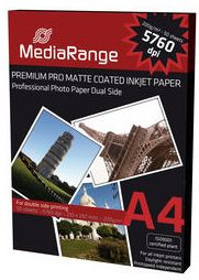 Tintenpapier Mediarange A4 matt 50 Blatt 200 g/m² Fotopapier doppelseitig, dual-side matte-coated, schnelltrocknend