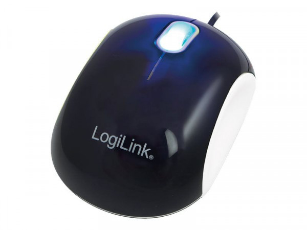 Maus LogiLink ID0095A  schwarz/weiß USB PnP optische Minimaus mit 3 Tasten, 1000 dpi