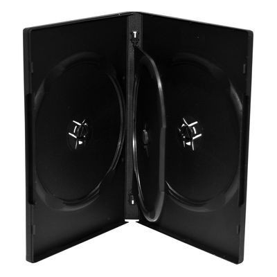 DVD Hülle 3fach Book-Case (einzeln) schwarz DVD Box, mit transparenter Außentasche