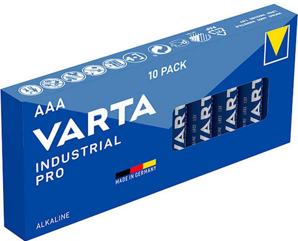 Batterie AAA/Micro Varta Alkali-Mangan 10er Pack (** LR03, 1,5 Volt, Industrieal Pro Pack