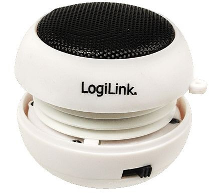 Lautsprecher Logilink Mini Hamburger mit Akku weiss kraftvollen Sound und klanggetreue Wiedergabe, oem SP0011