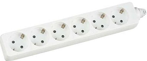 Steckdosenleiste  6-fach weiss 3m Kabel 6x Schutzkontakt, mit Kindersicherung
