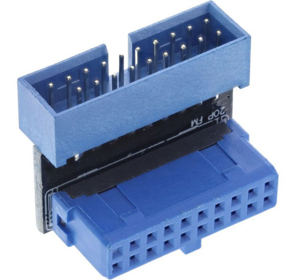 USB-Adapter 3.0 intern Pfostenstecker-Pfostenbuchse nach oben gewinkelt