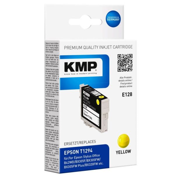 Tinte Epson T1294 yellow kompatibel KMP E124 yellow, 7 ml, oem 1617,4009