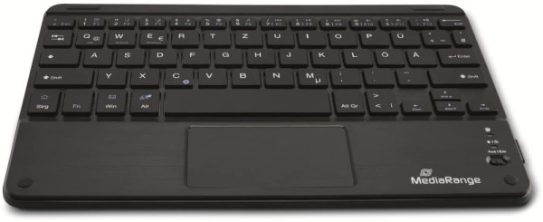 Tastatur Wireless BT 64 Tasten mit Touchpad Bluetooth 5.0, kabellos, spritzwassergeschützt, Schwarz