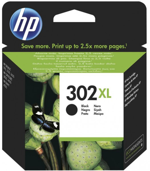 Tinte HP F6U68AE No. 302XL schwarz für ca. 480 Seiten