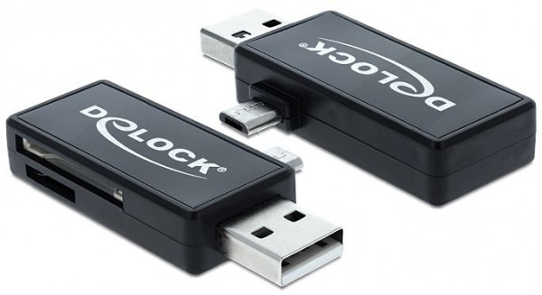 Card-Reader OTG SD + micro SD für Smartphones Delock Kartenleser - extern