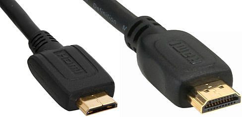 HDMI-Kabel Mini Kabel A an C 1.5m vergoldete Kontakte high speed HDMI cable, A-Stecker an C-Stecker