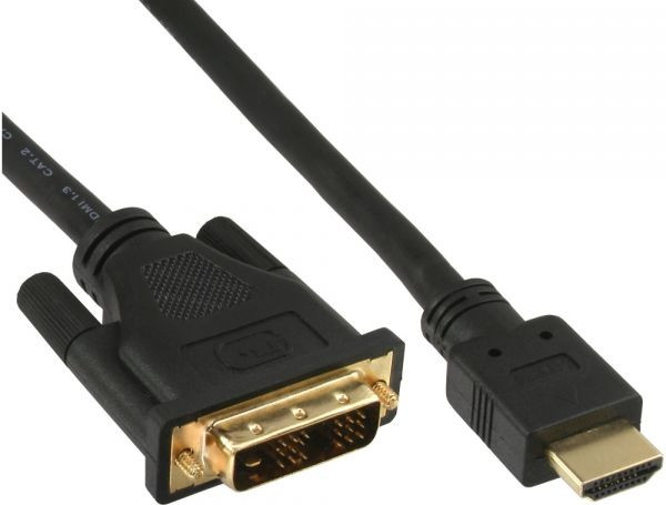 VGA-Kabel HDMI an DVI 1.5m S-S vergoldet HDMI-Stecker an DVI-D-Stecker, 18+1, HDMI 1.3 kompatibel