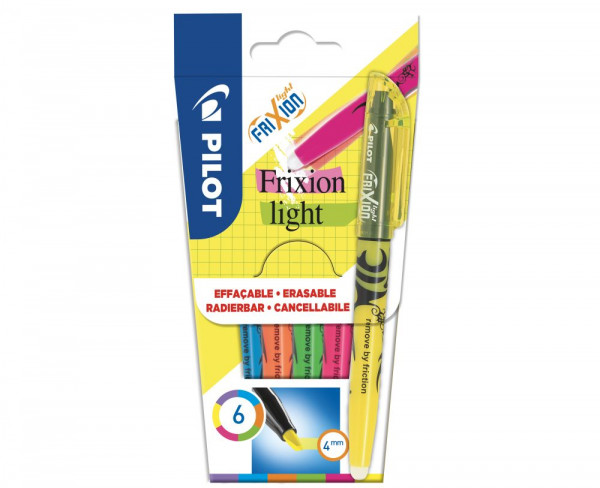 Textmarker PILOT Frixion 4.0 (M) 6er Etui radierbare Textmarker in 6 Neonfarben
