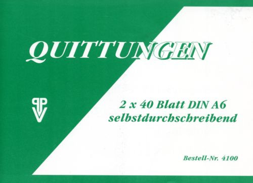 Quittungen A6 2*40 Blatt SD PENIG 4100 PVP, selbstdurchschreiben