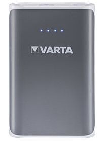 Powerbank Varta USB 6000 mAh 2x Ladebuchse, mit LED Mobiler Zusatzakku, integrierte LED-Taschenlampe