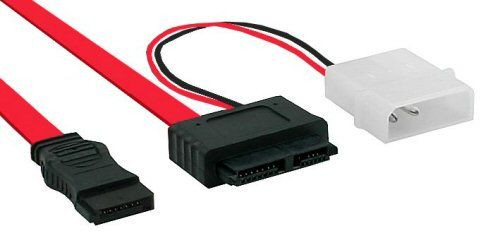 Stromversorgungs-Adapter Slimline/Micro SATA 13polig (7+6) zu S-ATA+Strom, 0.4m + 0.15m
