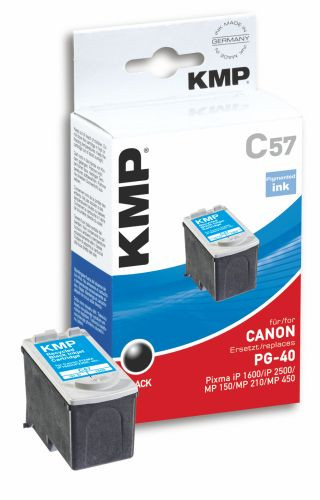 Tinte Canon PG40 PIXMA iP1300 komp. KMP C57 auch für MP150/160/170/180/450/460, 16 ml, black