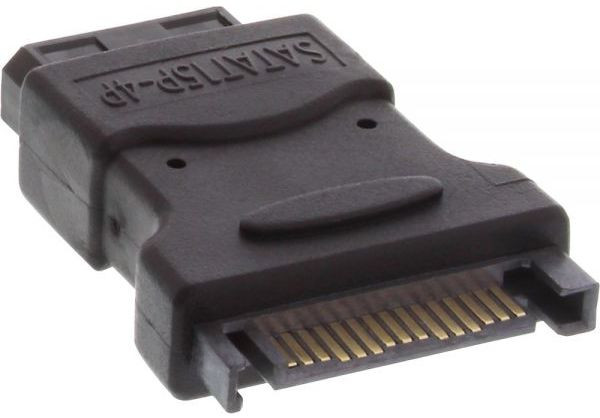 Stromversorgungs-Adapter SATA Stecker an 13,3cm 13,34cm (5,25'') Buchse an 15pol SATA Stecker