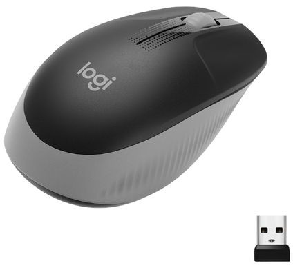 Maus Logitech Mouse M190 Grau kabellos USB mit USB-Nano-Empfänger, Plug&Play
