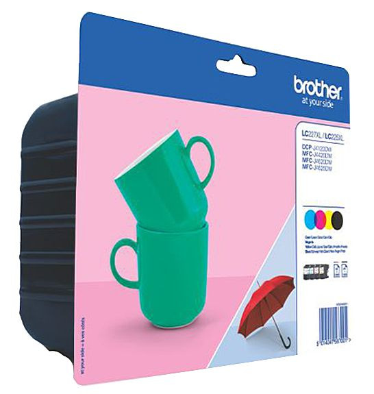 Tinte Brother LC-227XL 4er Value Pack 1x LC227XLbk+ 3x LC225XLc/m/y-Patronen für ca. 1200 Seiten