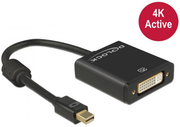 VGA-Adapter mini DisplayPort an DVI 4K Delock 62603 mini Displayport 20 Pin Stecker > DVI-I 24+5 Buchse